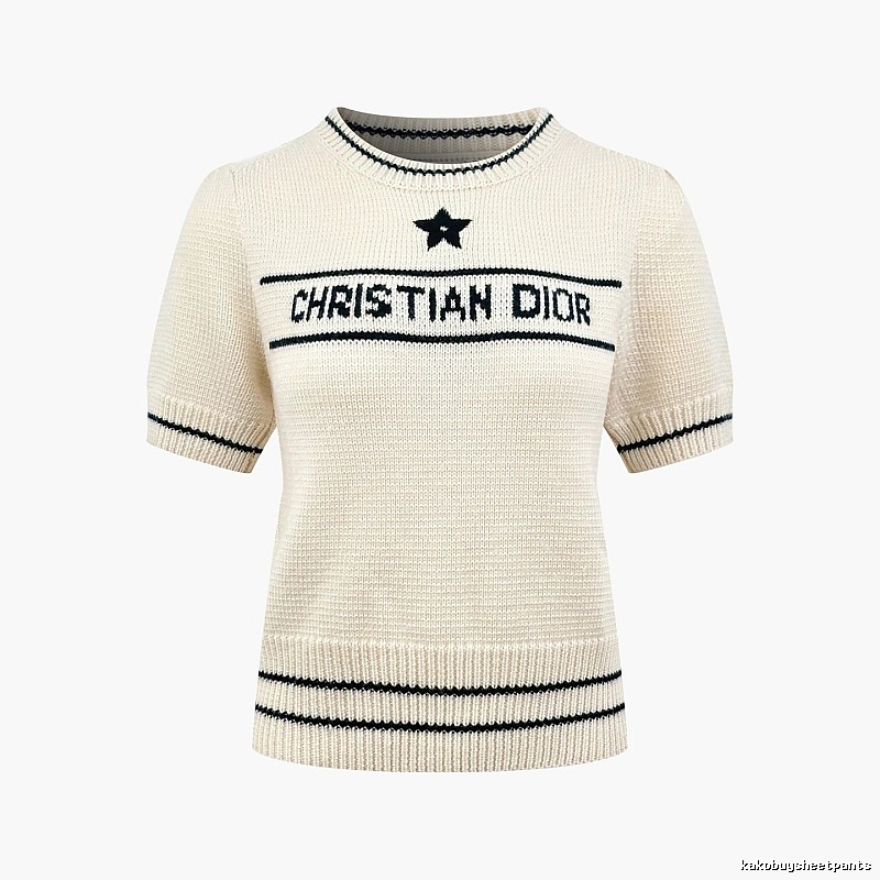 Short Sleeve Knit Sweater in Black by Dior