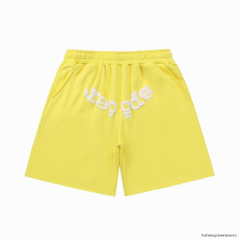Sp5der casual style yellow shorts