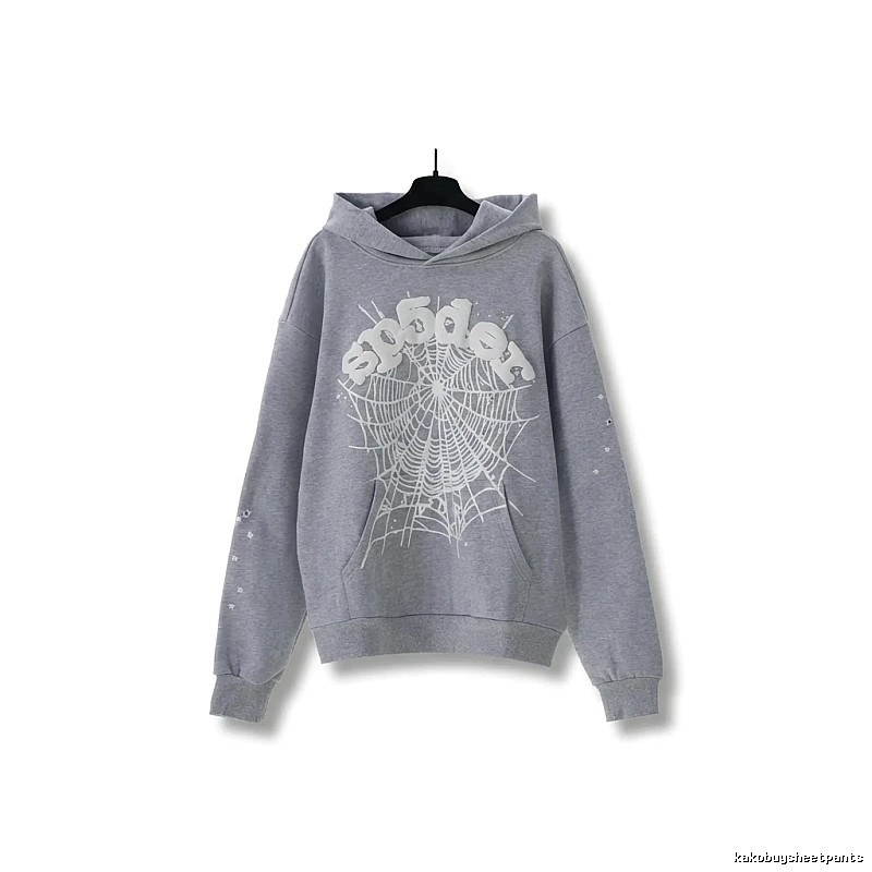 Sp5der Spider Web Print Grey Sweatshirt