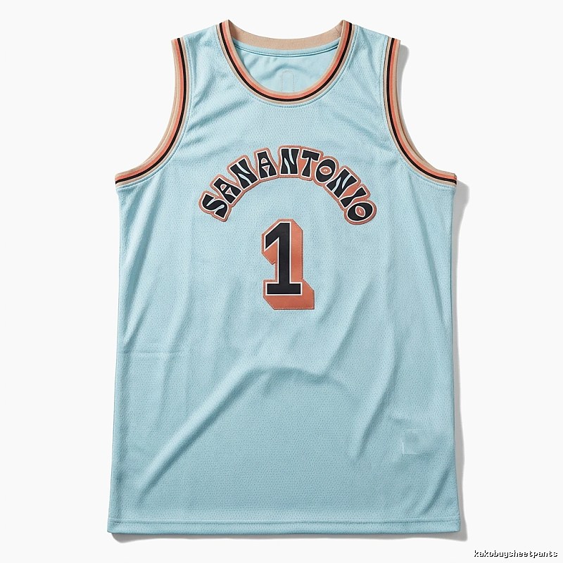 Spurs Wembanyama light blue jersey