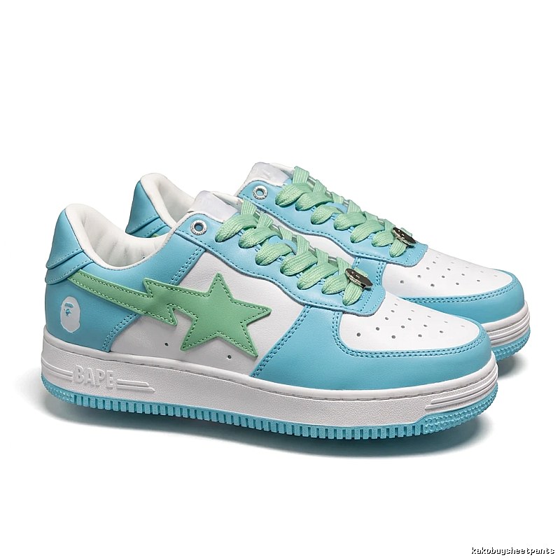 Star Bape Trendy Blue and White Shoes