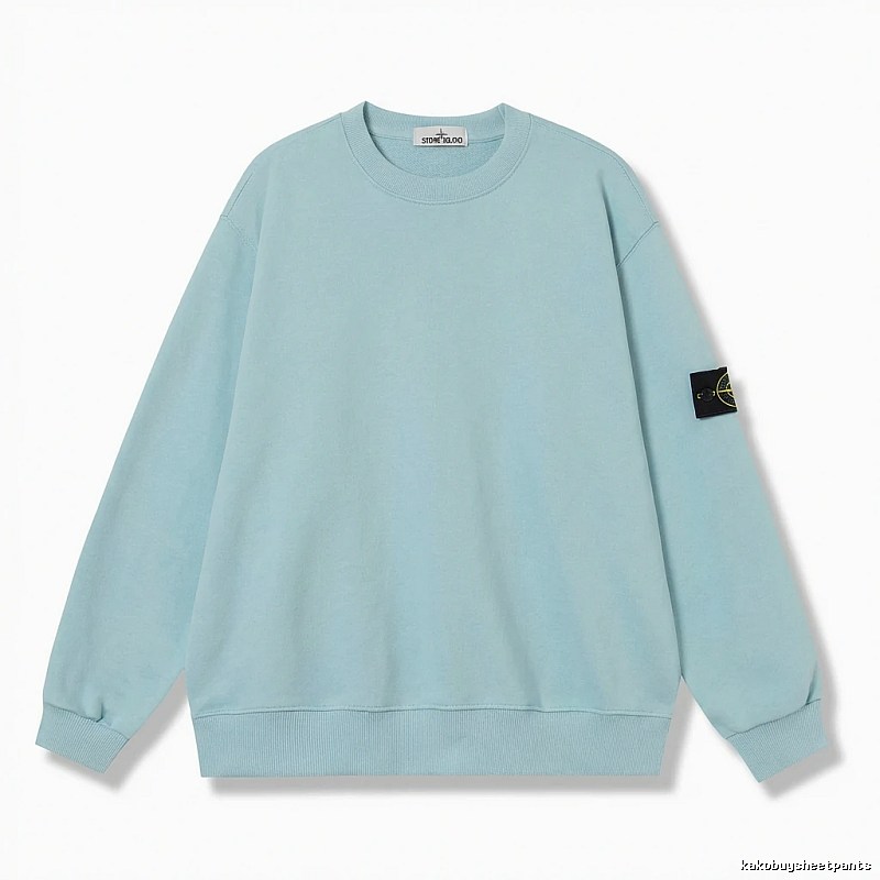 Stone Island Basic Style Casual Light Blue Sweatshirt