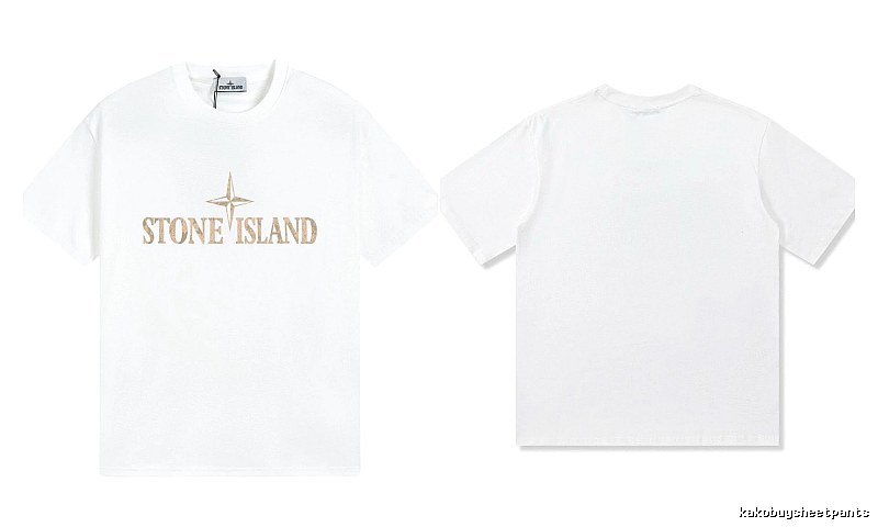 Stone Island Classic Street Style White Short Sleeve T-Shirt