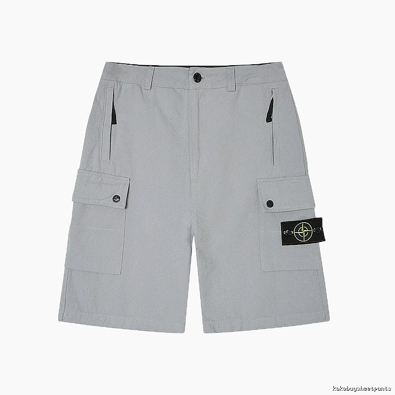 Stone Island Classic Technical Workwear Style Light Grey Shorts