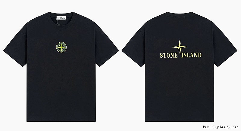 Stone Island Compass Series Streetwear Black Short Sleeve T-Shirt