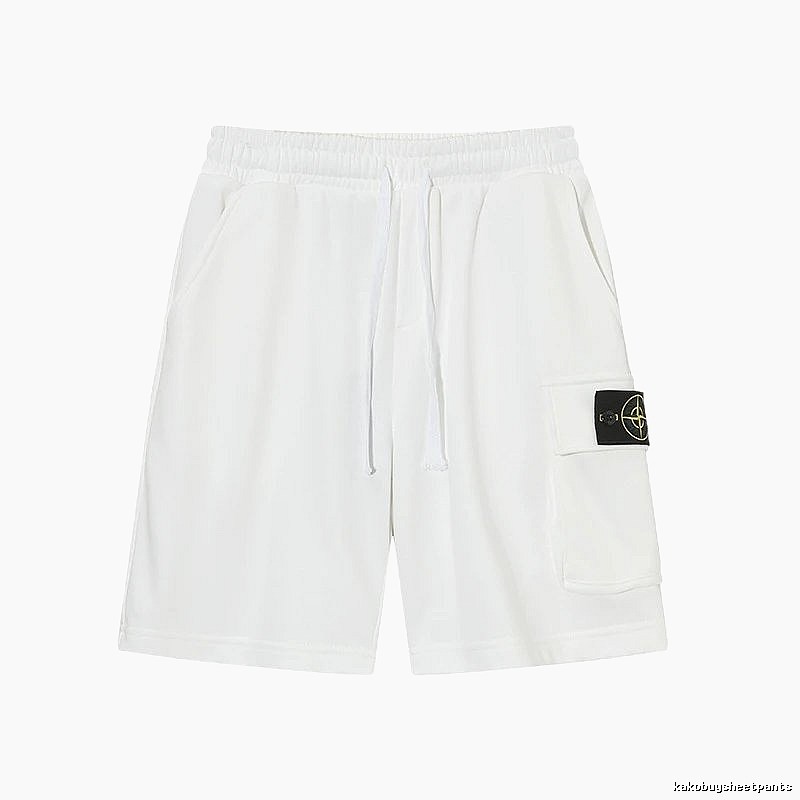 Stone Island Compass Series Workwear Style White Shorts