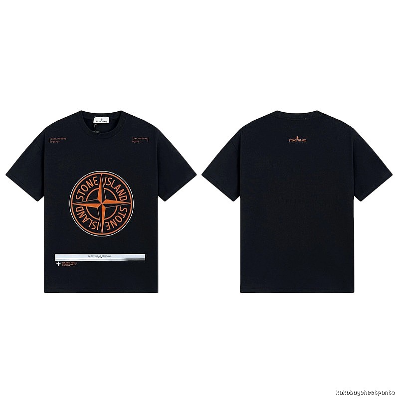 Stone Island Compass Techwear Style Black Short Sleeve T-Shirt