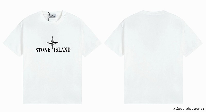 Stone Island Printed Street Style White T-Shirt