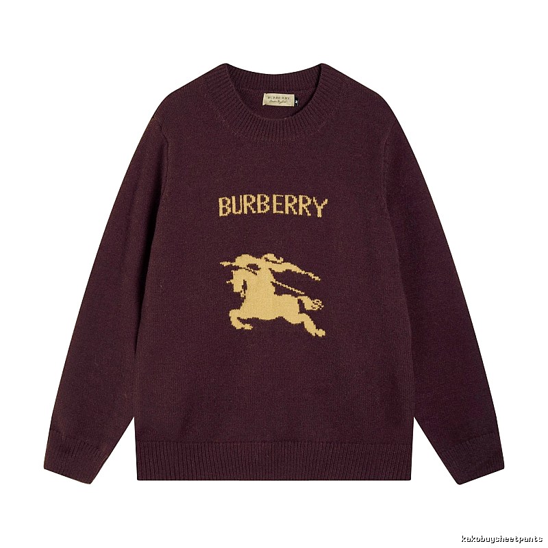 Streetwear Rotation Wool Knit Sweater by Burberry with Graphic Lettering