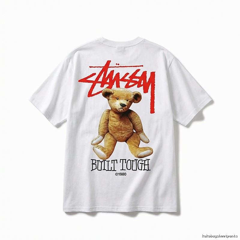 Stussy Bear Print White T-shirt