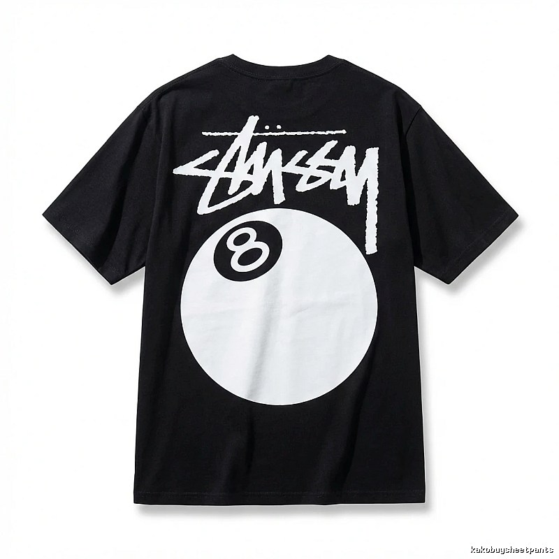 Stussy billiards-style black T-shirt