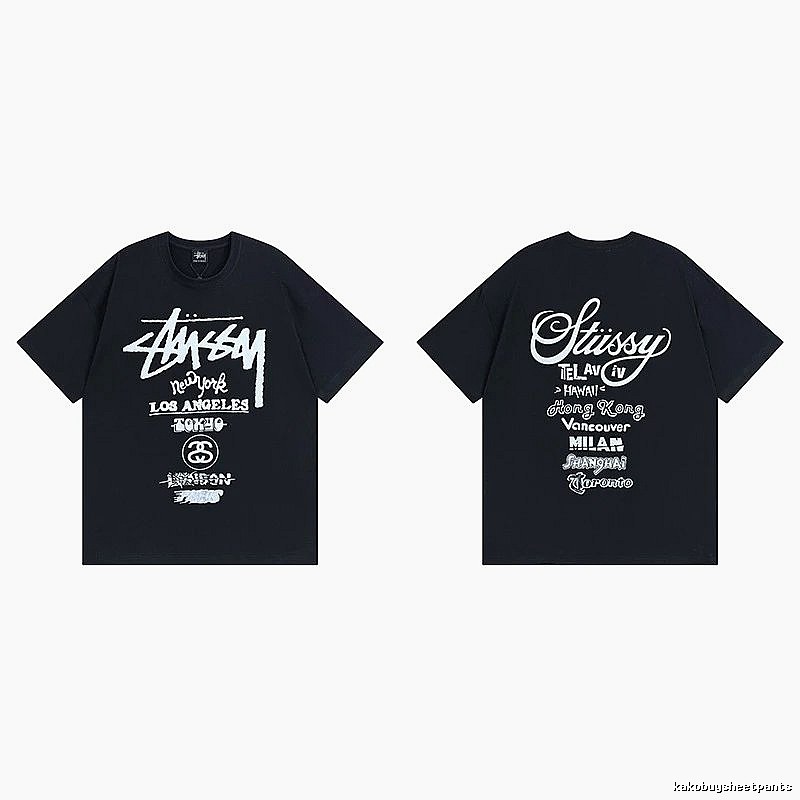 Stussy Black Spider Graphic T-Shirt Bold Graphic Logo