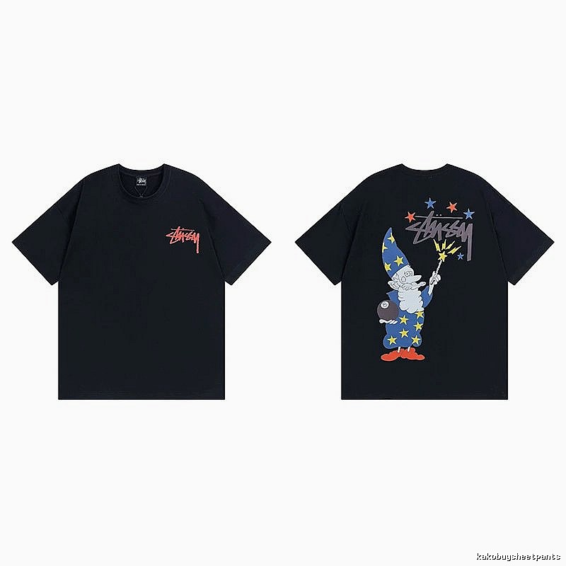 Stussy Black Spider Graphic T-Shirt Sport Casual Logo