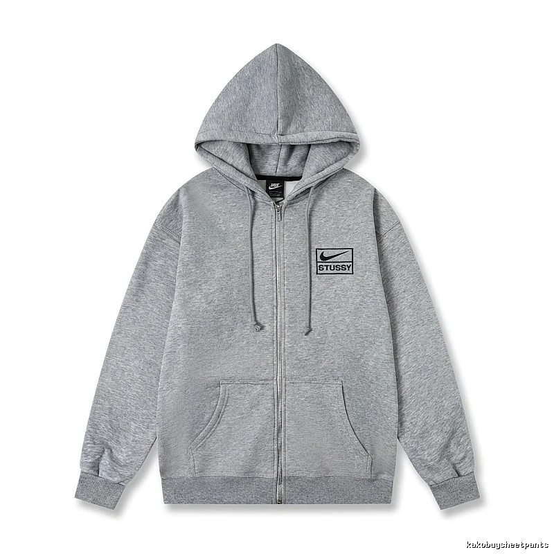 Stussy co-branded grey hoodie