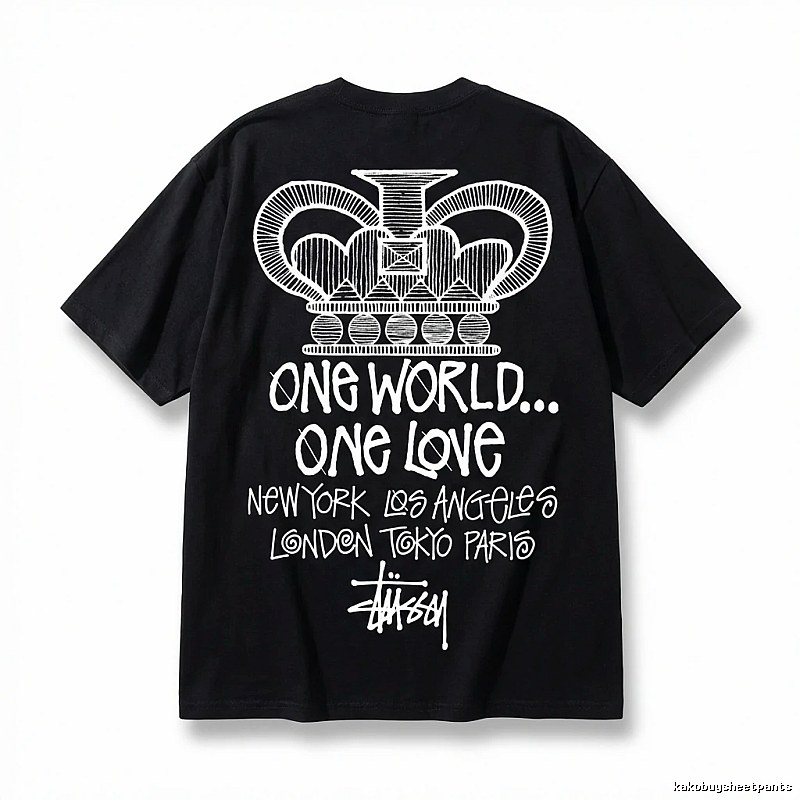 Stussy Crown Print Black T-shirt