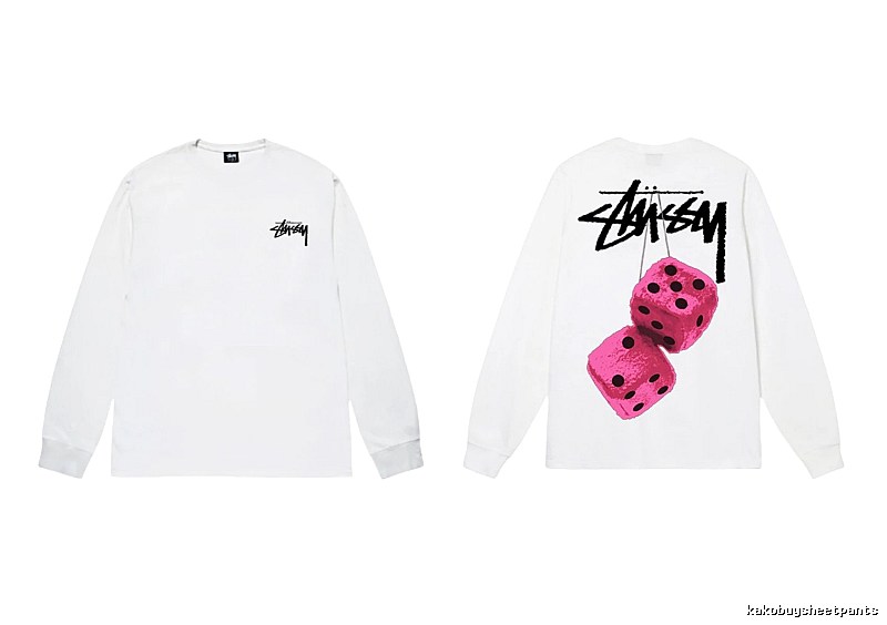 Stussy Dice Pattern White Long-sleeve Shirt