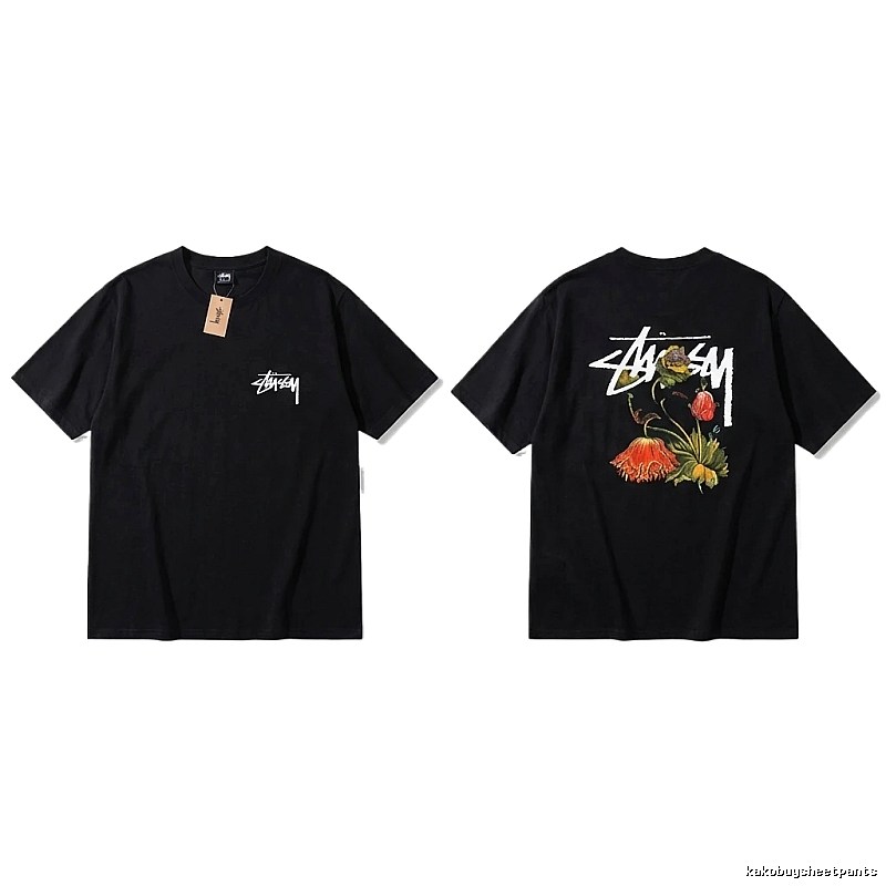 Stussy Floral Style Black T-shirt