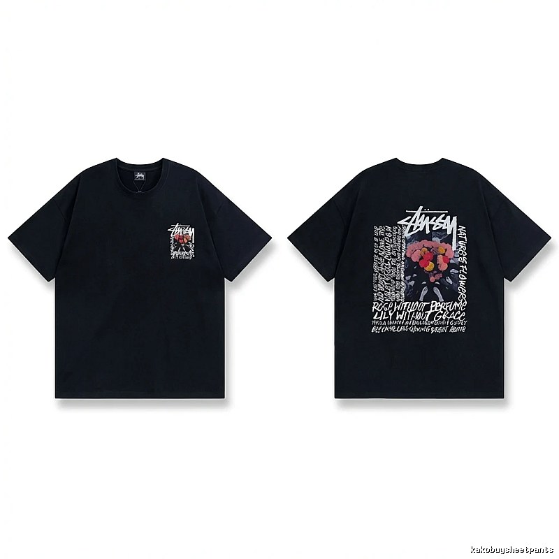 Stussy Floral Style Black T-shirt