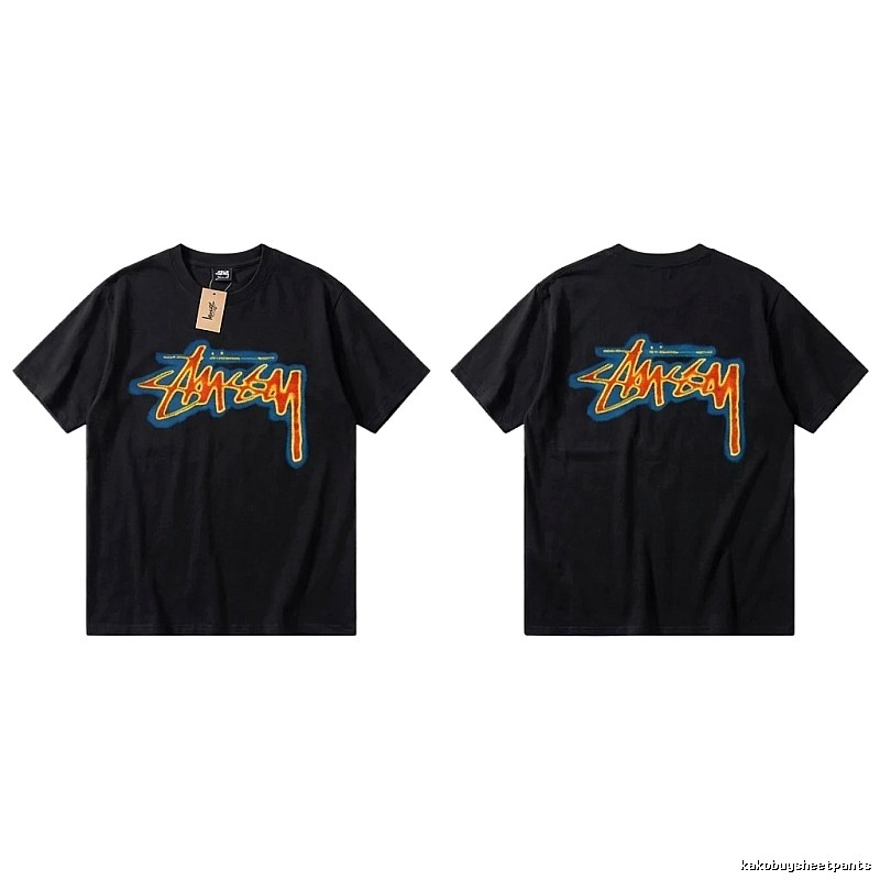 Stussy graffiti-style black T-shirt