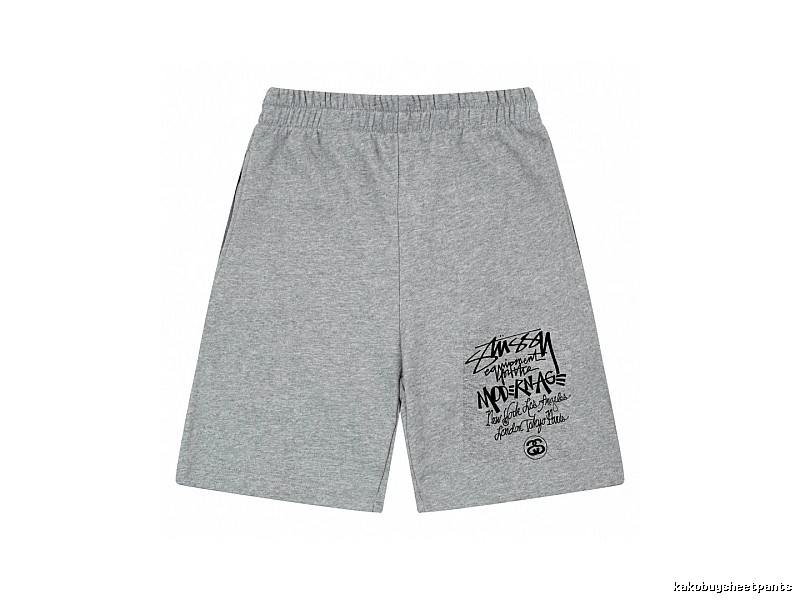 Stussy graffiti-style grey shorts