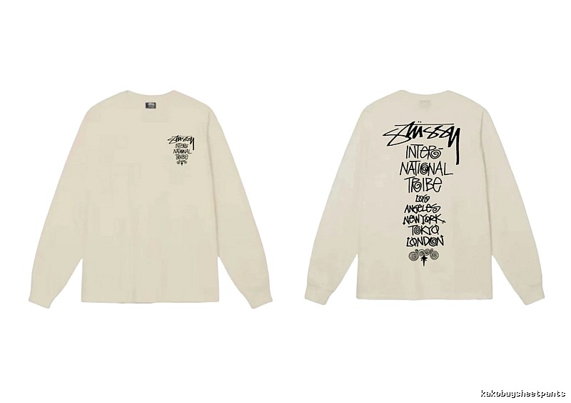 Stussy graffiti-style off-white long-sleeve