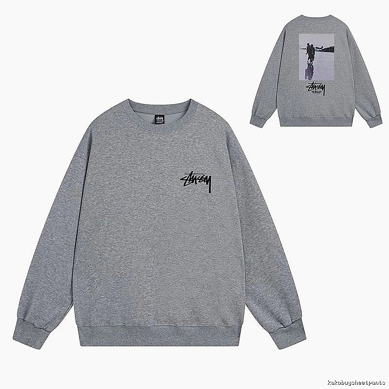 Stussy Gray Style 537 Graphic SweatShirt Clean Colorway