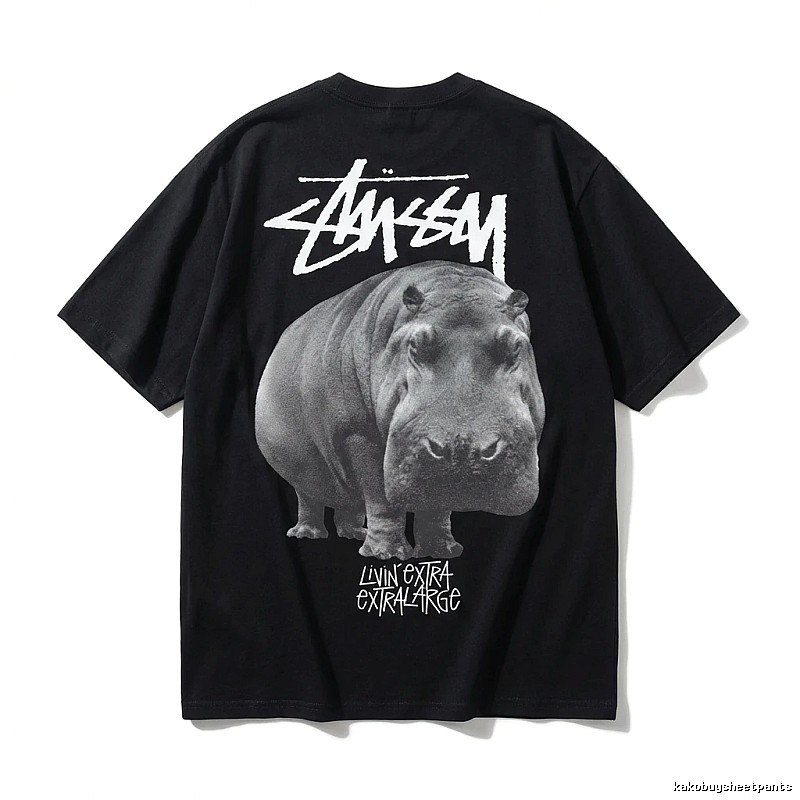 Stussy Hippo Print Black T-shirt