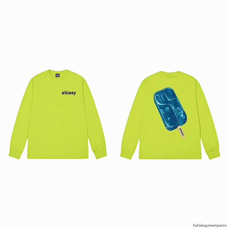 Stussy Ice Cream Series Fluorescent Green Long-sleeve Shirt