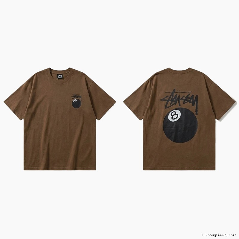 Stussy No.8 Ball Trendy Brown T-shirt
