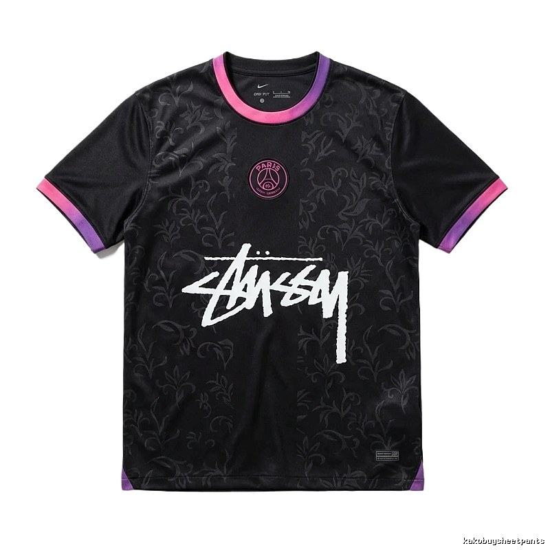 Stussy Paris Co-branded Style Black T-shirt