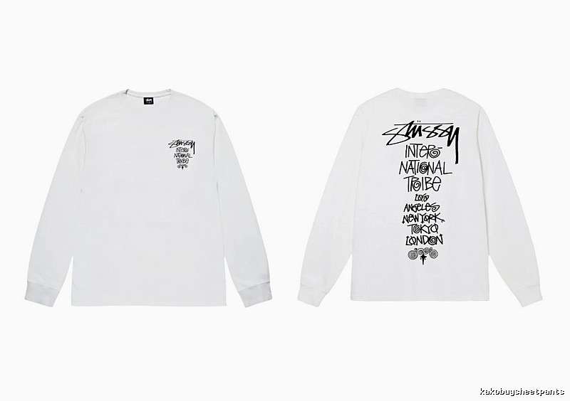 Stussy retro-style white long-sleeved shirt