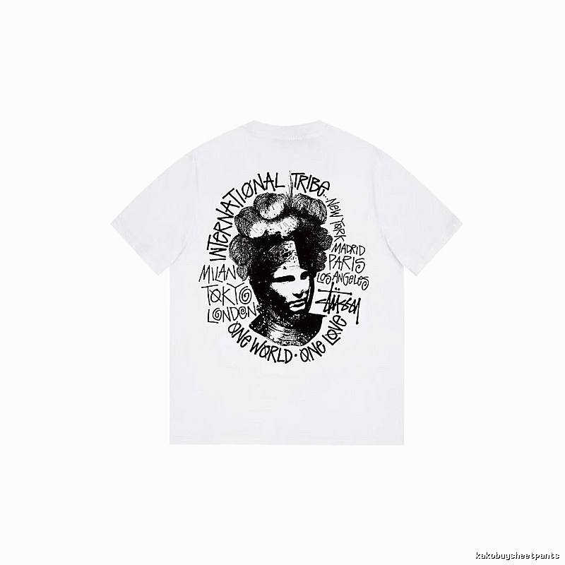 Stussy Summer Graphic T-shirt Black White Stussy with Bold Graphic
