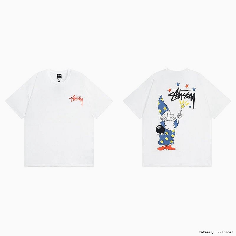 Stussy White Spider Graphic T-Shirt Active Casual Logo