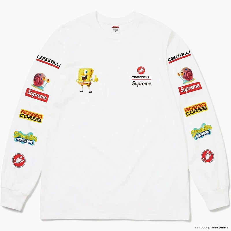 Supreme cartoon trendy white sweatshirt