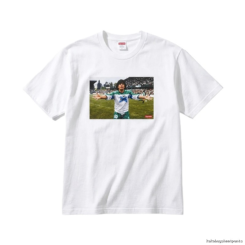 Supreme Maradona-style white T-shirt