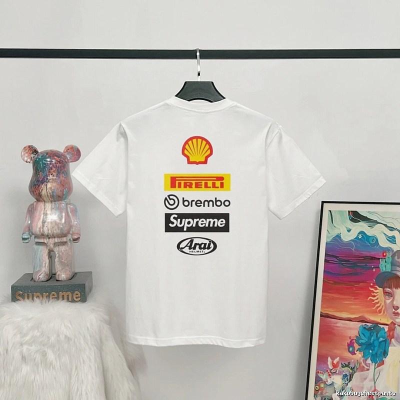 Supreme Racing Co-branded Street Style White T-Shirt