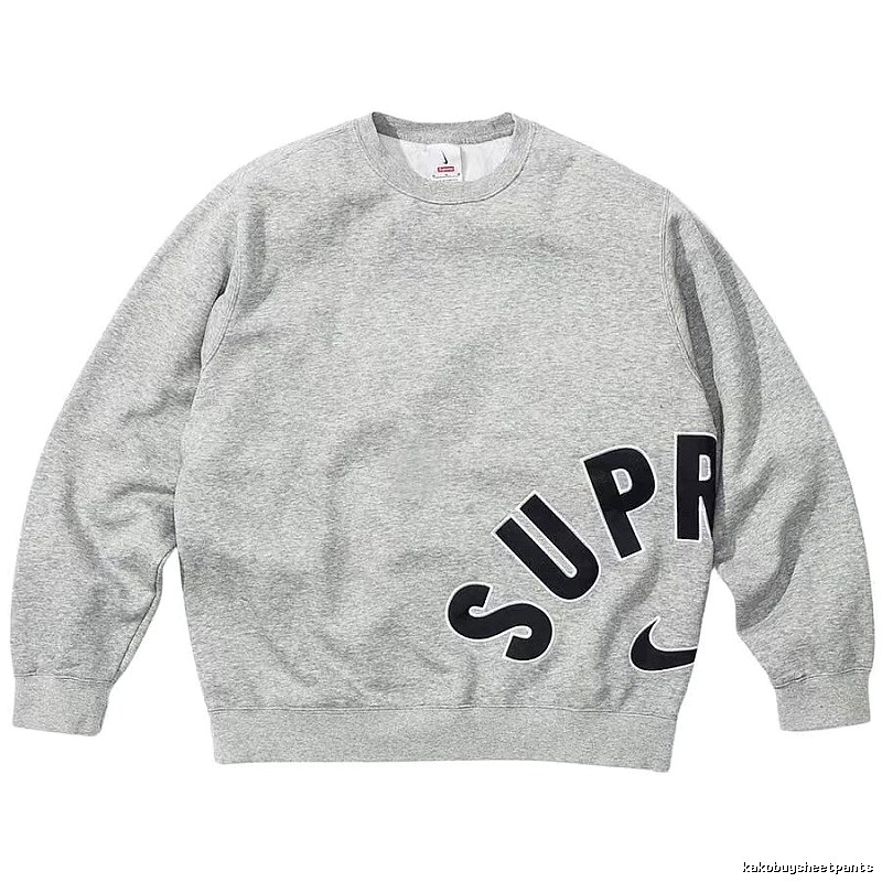 Supreme Statement Logo hoodie Gray Red Oversized for Outdoor Plans