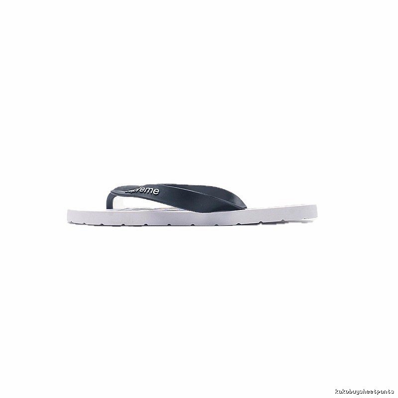 Supreme Street Fashion Black and White Flip-Flops