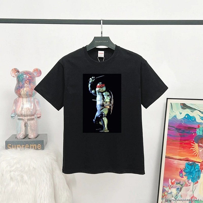 Supreme x Ninja Turtles Co-branded Street Style Black T-Shirt