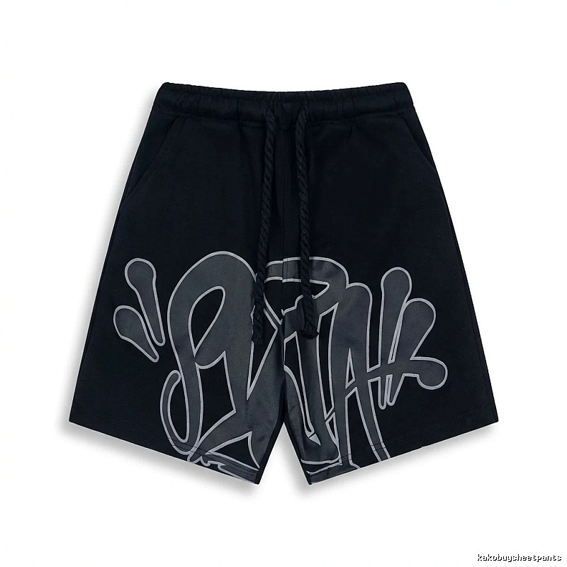 SynaWorld Graffiti-style Black Shorts