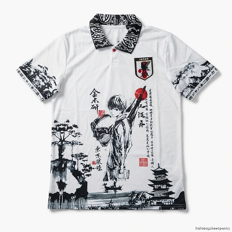 Tokyo Ghoul Ink-wash Style White Polo Shirt