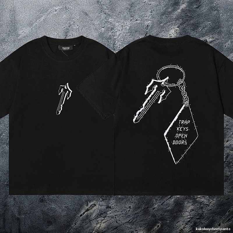 Trapstar Classic Keys graphic T-shirt Black White Key for Daily Styling