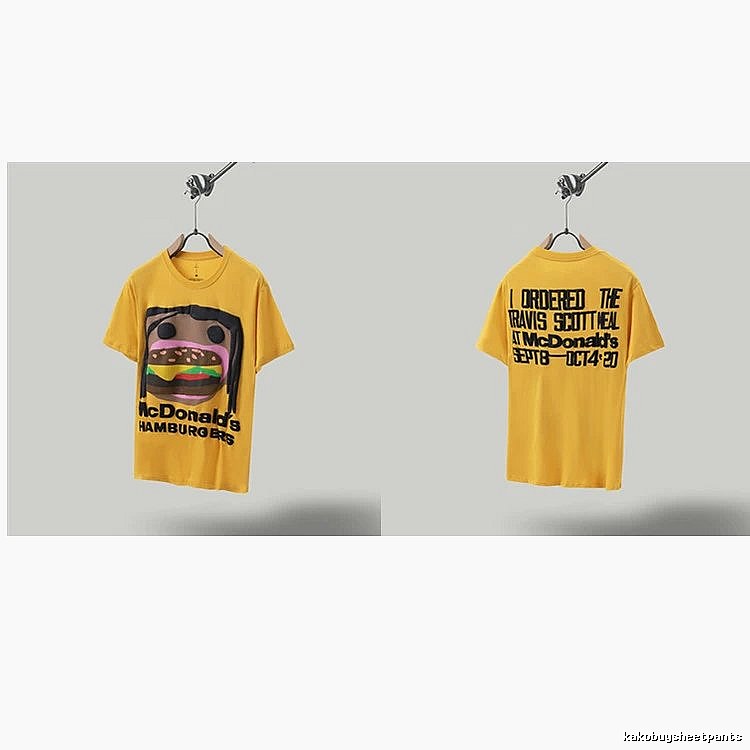 Travis Scott x McDonald's Co-branded Street Style Yellow T-Shirt