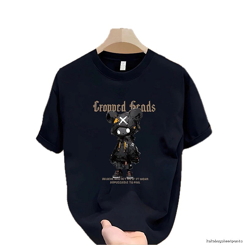 Trendy Brand Gloomy Bear Street Style Navy Blue Short-Sleeve T-Shirt