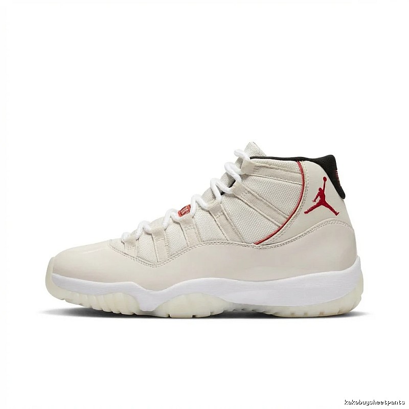 Trendy White and Red Air Jordan 11 Sneakers