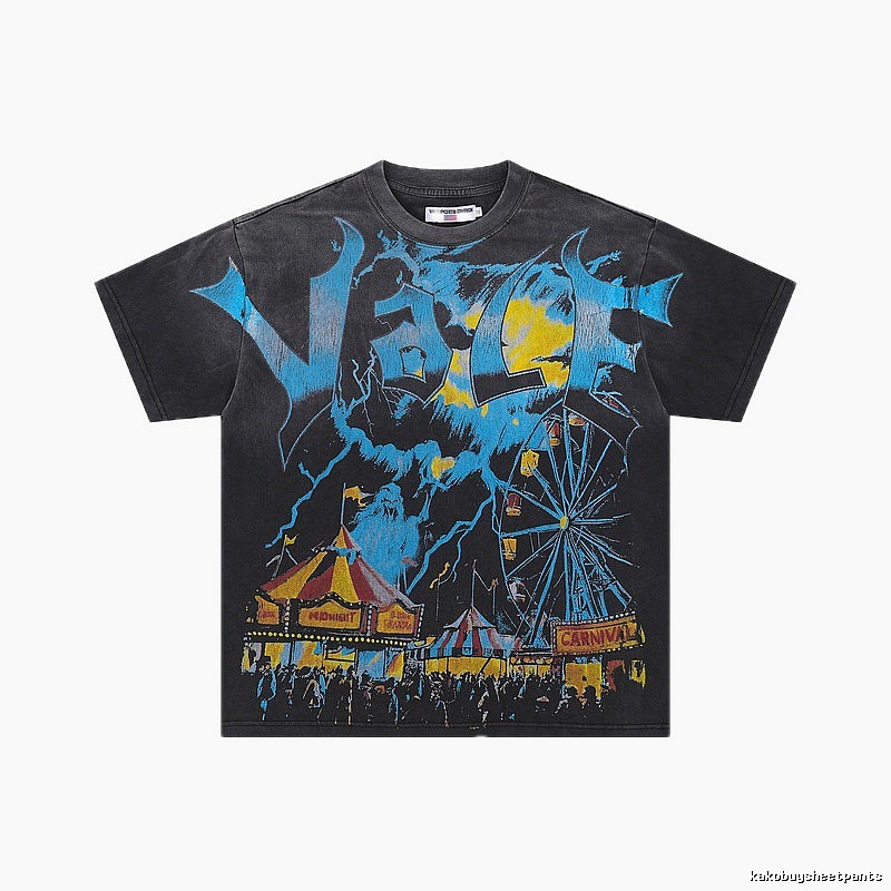 Valley Carnival Vintage Style Distressed Black T-Shirt