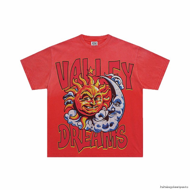 Valley Sun & Moon Vintage Red Short-sleeve T-shirt
