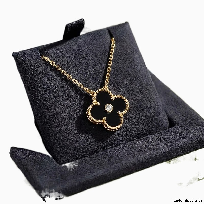 Van Cleef & Arpels Alhambra Black Flower Necklace