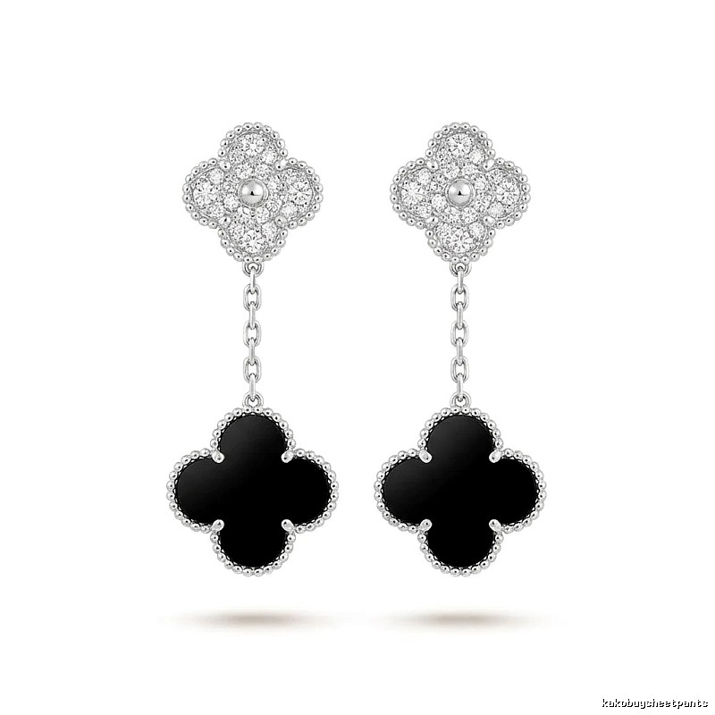 Van Cleef & Arpels Alhambra Black Onyx Earrings