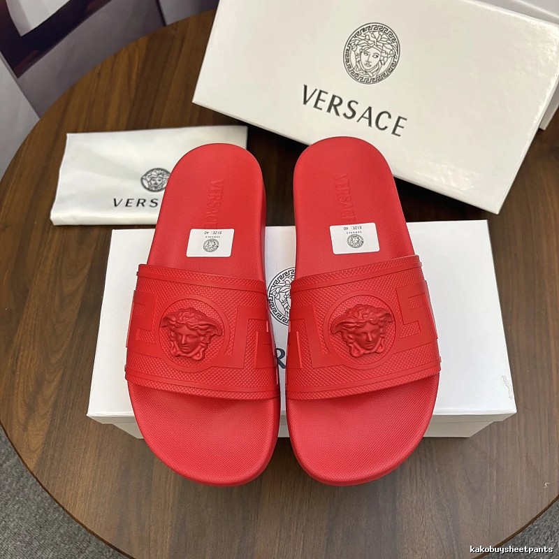 Versace Medusa Luxury Style Red Slides